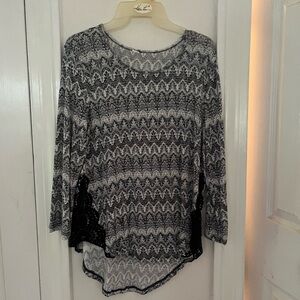 Black And White Top With Lace